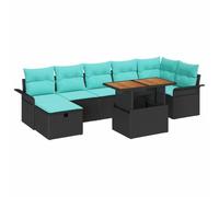 vidaXL Ensemble de canapé de Jardin 8 pcs Noir polyrotin, Canapé Modulaire Moderne, canapé de Jardin et terrasse, extérieur Flexible, rangements intégrés, résistant aux UV