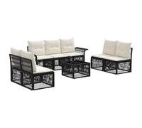 vidaXL Ensemble de canapé de Jardin 8 pcs Noir polyrotin, Sofa de Jardin modulable, résistant aux intempéries, mobilier Poly rotin, espaces de détente Confortables