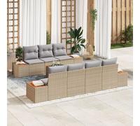 Vidaxl Ensemble De Canapé De Jardin 8 Pièces Avec Coussins Beige En Poly Rotin Beige