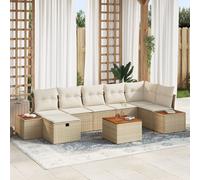 Vidaxl Ensemble De Canapé De Jardin 8 Pièces Avec Coussins Beige Poly Rattan Beige