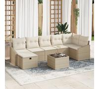 Vidaxl Ensemble De Canapé De Jardin 8 Pièces Avec Coussins Beige Poly Rattan Beige