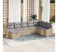 Vidaxl Ensemble De Canapé De Jardin 8 Pièces Avec Coussins Beige Rattan Beige
