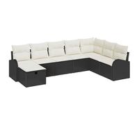 Vidaxl Ensemble De Canapé De Jardin 8 Pièces Avec Coussins En Rattan Poly Noir