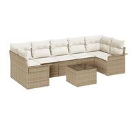 Vidaxl Ensemble De Canapé De Jardin 8 Pièces Avec Coussins En Rotin Beige Beige