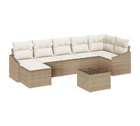 Vidaxl Ensemble De Canapé De Jardin 8 Pièces Avec Coussins En Rotin Synthétique Brun