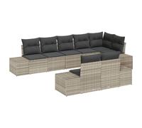 Vidaxl Ensemble De Canapé De Jardin 8 Pièces Avec Coussins Gris Clair En Poly Rotin Gris