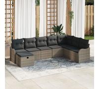 Vidaxl Ensemble De Canapé De Jardin 8 Pièces Avec Coussins Gris Poly Rattan, Vidaxl Canapé De Jardin 2 Places Avec Rangement & Coussins Gris Poly Rattan