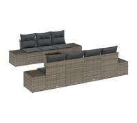 Vidaxl Ensemble De Canapé De Jardin 8 Pièces Avec Coussins Gris Poly Rotin Gris