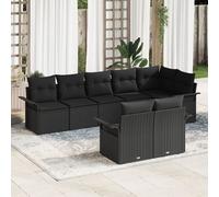 Vidaxl Ensemble De Canapé De Jardin 8 Pièces Avec Coussins Noirs En Poly Rattan