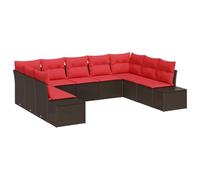 vidaXL Ensemble de canapé de Jardin 9 pc 8-Nombre de Places | Tu peux le customiser pour l'ajuster à n'importe quel coin, Fabriqué avec des matériaux qui tiennent le coup dehors, Des