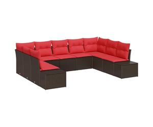 vidaXL Ensemble de canapé de Jardin 9 pc 8-Nombre de Places | Tu peux le customiser pour l'ajuster à n'importe quel coin, Fabriqué avec des matériaux qui tiennent le coup dehors, Des