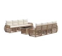 vidaXL Ensemble de canapé de Jardin 9 pc Beige et Blanc crème