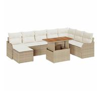 vidaXL Ensemble de canapé de Jardin 9 pc Beige et crème