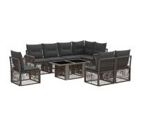 vidaXL Ensemble de canapé de Jardin 9 pc Gris et Gris foncé polyrotin