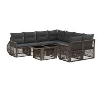 vidaXL Ensemble de canapé de Jardin 9 pc Gris et Gris foncé polyrotin
