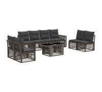 vidaXL Ensemble de canapé de Jardin 9 pc Gris et Gris foncé polyrotin