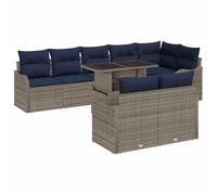 vidaXL Ensemble de canapé de Jardin 9 pc Gris Poly rotin