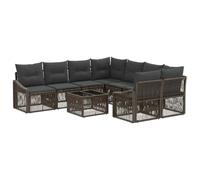 vidaXL Ensemble de canapé de Jardin 9 pc Gris polyrotin