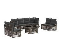 vidaXL Ensemble de canapé de Jardin 9 pc Gris polyrotin