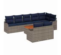 vidaXL Ensemble de canapé de Jardin 9 pc Gris polyrotin | Supporte le soleil sans s'abîmer, Les coussins moelleux sont vraiment agréables, Il y a de la place pour jusqu'à 7