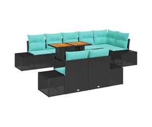vidaXL Ensemble de canapé de Jardin 9 pc Noir Poly rotin | Tu peux l'agencer comme tu veux, c'est top pour tous les espaces, Ça a du style et une belle texture, Fait pour tenir dehors