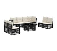 vidaXL Ensemble de canapé de Jardin 9 pc Noir polyrotin