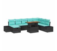 vidaXL Ensemble de canapé de Jardin 9 pc Noir polyrotin | Tu peux agencer le canapé comme tu le veux pour coller à ton espace, Ces coussins sont faits pour vivre dehors, Style en