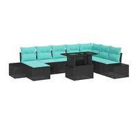 vidaXL Ensemble de canapé de Jardin 9 pc Noir polyrotin | Tu peux disposer les assises comme tu veux pour tous les espaces, Livré avec des coussins bien douillets pour un vrai moment