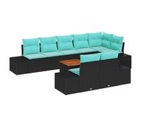 vidaXL Ensemble de canapé de Jardin 9 pc Noir polyrotin | Tu peux facilement réorganiser cet ensemble pour qu'il s'adapte à ton espace, Tissu solide qui tient bien dehors, La hauteur