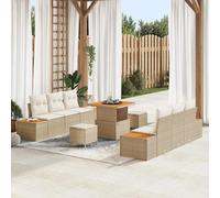 Vidaxl Ensemble De Canapé De Jardin 9 Pcs Beige, Crème 80 X 80 X 71 Cm
