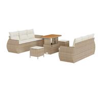 vidaXL Ensemble de canapé de Jardin 9 pcs Beige et crème polyrotin, Jardin et terrasse, Collection de canapés d'extérieur Moderne, assises modulables, matériaux résistants, Design Flexible