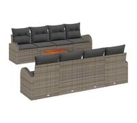 vidaXL Ensemble de canapé de Jardin 9 pcs Gris, Mobilier de Jardin et terrasse, Ensemble modulable, Salon élégant, canapé réglable, assises en rotin Confortables