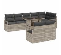 vidaXL Ensemble de canapé de Jardin 9 pcs Gris Clair Poly rotin, Canapé d'extérieur pour Jardin et terrasse, mobilier modulable léger, résistant aux intempéries pour Repas en Famille