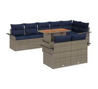 vidaXL Ensemble de canapé de Jardin 9 pcs Gris Poly rotin, Jardin et terrasse, mobilier Moderne, canapé modulable, Salon résistant aux intempéries, fauteuils en rotin