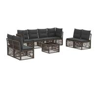 vidaXL Ensemble de canapé de Jardin 9 pcs Gris polyrotin, Canapé Moderne d'extérieur, mobilier résistant aux intempéries, Design modulable, Fauteuil en rotin, idéal pour se Relaxer