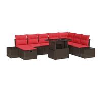 vidaXL Ensemble de canapé de Jardin 9 pcs Marron Poly rotin, Sofa modulable léger pour Jardin, résistant aux UV, fauteuils extérieurs, Parfait pour Votre terrasse