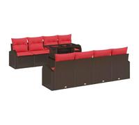 vidaXL Ensemble de canapé de Jardin 9 pcs Marron polyrotin, Canapé Moderne de Jardin et terrasse, Ensemble modulable résistant aux intempéries, Lounge en Poly rotin