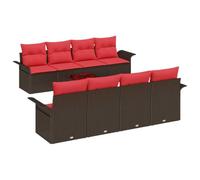 vidaXL Ensemble de canapé de Jardin 9 pcs Marron polyrotin, Canapé modulable Moderne pour Jardin et terrasse, Meuble d'extérieur Durable, Espace de Rangement intégré