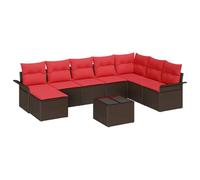 vidaXL Ensemble de canapé de Jardin 9 pcs Marron polyrotin, Ensemble de Meubles Modernes pour l'extérieur, canapé Durable, Salon de Jardin résistant aux UV, Espace Relaxant