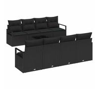 vidaXL Ensemble de canapé de Jardin 9 pcs Noir 55 x 55 x 37 cm, Salon de Jardin, canapé Moderne en modules, mobilier extérieur, Lounge en Poly rotin.