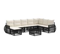 vidaXL Ensemble de canapé de Jardin 9 pcs Noir et Blanc crème, Canapé élégant, Moderne, résistant aux intempéries, Modular, pour Chiller Dehors, Jardin Confortable