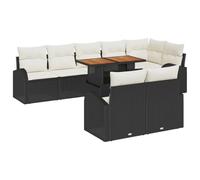vidaXL Ensemble de canapé de Jardin 9 pcs Noir Poly rotin, Canapé de Jardin et Ensemble terasse, mobilier modulaire, Coin détente stylé pour l’été Cool