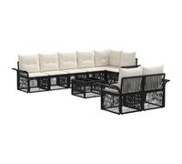 vidaXL Ensemble de canapé de Jardin 9 pcs Noir polyrotin, Canapé de Jardin Moderne, mobilier de Patio résistant, Salon extérieur modulable, Lounge reconfigurable