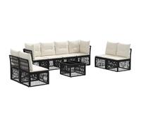 vidaXL Ensemble de canapé de Jardin 9 pcs Noir polyrotin, Canapé Moderne d'extérieur, mobilier résistant aux intempéries, Design modulable, Fauteuil en rotin, idéal pour se Relaxer