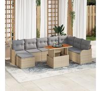 vidaXL Ensemble de canapé de jardin avec coussins 9 pcs Beige et gris clair