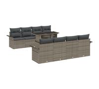 Vidaxl Ensemble De Canapé De Jardin 9 Pièces Avec Coussins En Poly Rotin Gris Gris
