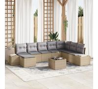 Vidaxl Ensemble De Canapé De Jardin 9 Pièces Avec Coussins En Poly Rotin Noir