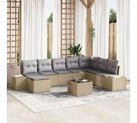 Vidaxl Ensemble De Canapé De Jardin 9 Pièces Avec Coussins En Poly Rotin Noir