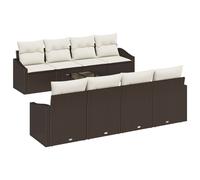 Vidaxl Ensemble De Canapé De Jardin 9 Pièces Avec Coussins Marron Poly Rattan Marron
