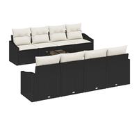Vidaxl Ensemble De Canapé De Jardin 9 Pièces Avec Coussins Noir Rotin Synthétique Noir